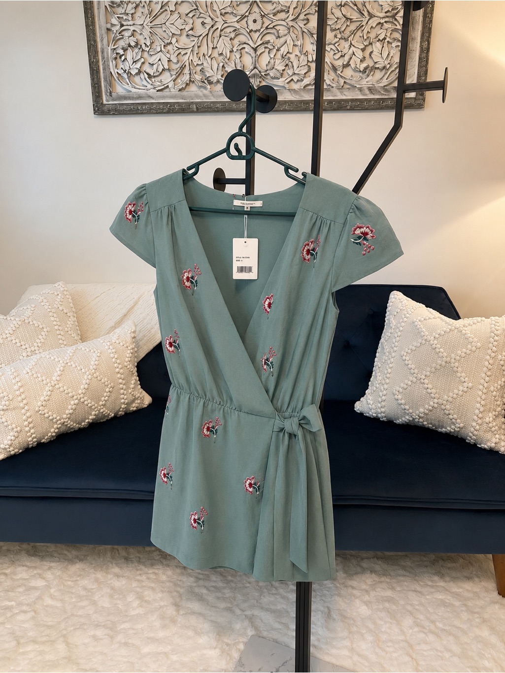 Tularosa Ashby Embroidered Wrap Romper Nwt